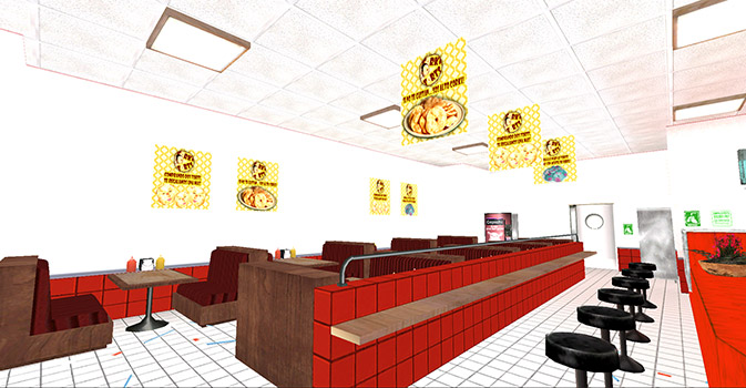 El interior del local de Corki Torts