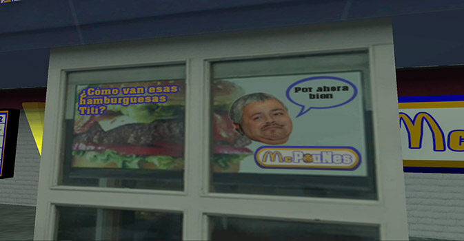 Cartel del Pou Tití Fernandez en un McPouNes