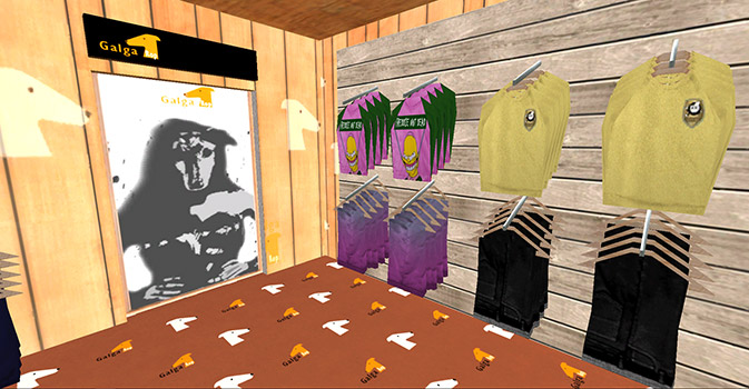 Algo de ropa en exhibición en Galga Rop