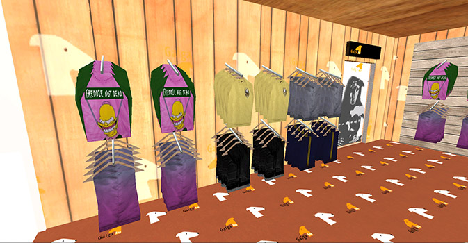 Algo de ropa en exhibición en Galga Rop