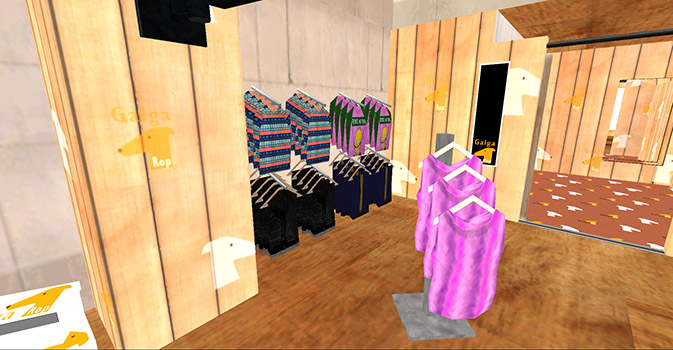 Algo de ropa en exhibición en Galga Rop