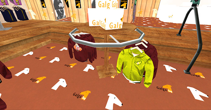 Algo de ropa en exhibición en Galga Rop