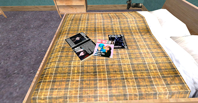 Revistas sobre la cama de la Casa de Coffe
