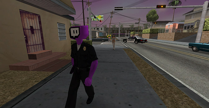 Policía Twitch a pie