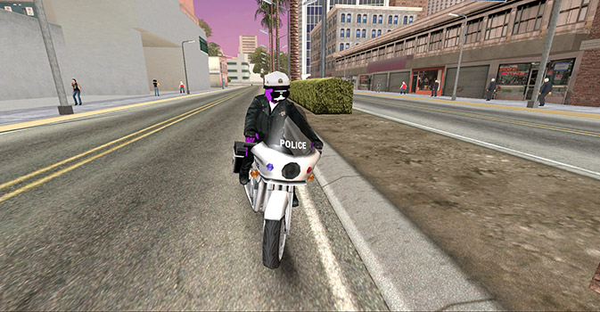 Policía Twitch en moto