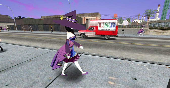 La Jabru caminando por la calle