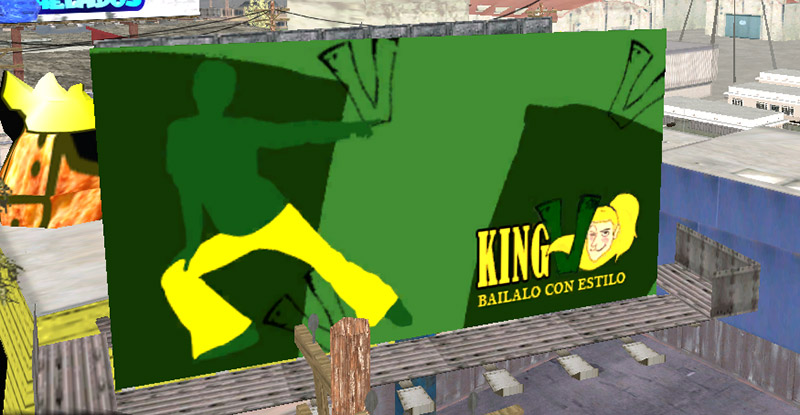 captura de un cartel publicitario de King V en la calle