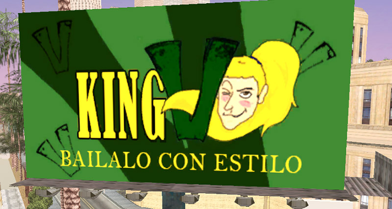 captura de un cartel publicitario de King V en la calle
