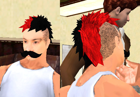 captura del corte de pelo de la Tiendita Viajera rojo y negro