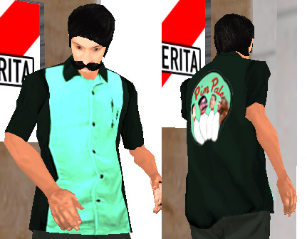 captura de Coffe probándose la Camisa Bowling