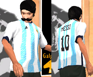 captura de Coffe probándose la Camiseta de Argentina 2022