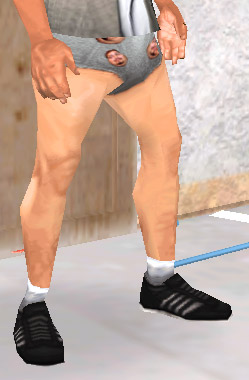 captura de Coffe probándose los calzoncillos pou nes