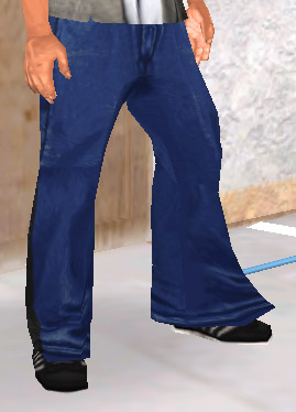 captura de Coffe probándose los pantalones voglinn azules