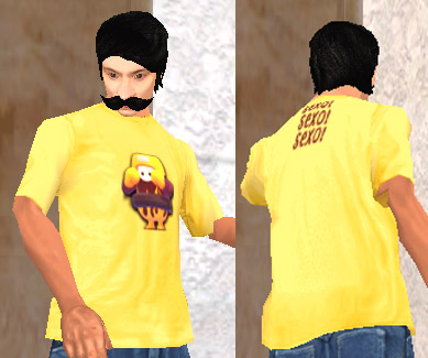 captura de Coffe probándose remera Caio Fallguys