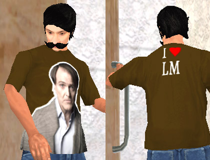 captura de Coffe probándose la remera Luis Machin