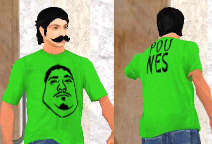 captura de Coffe probándose la remera pou nes