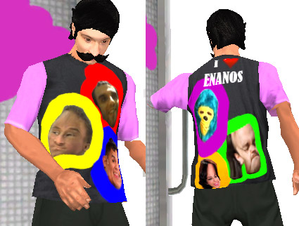 captura de Coffe probándose la Remera Enanos