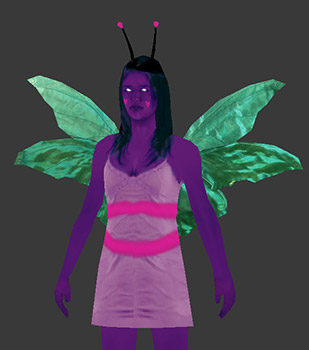 foto del modelo 3D de Butterfly Meh con fondo gris