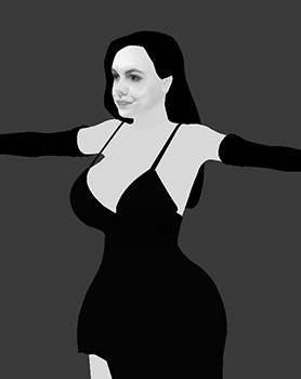 foto del modelo 3D de Dark Tana con fondo gris