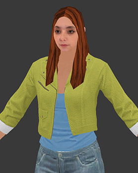 foto del modelo 3D de Florcita Barren con fondo gris