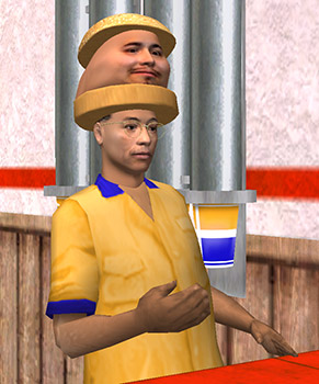 foto de Gustavo Fring trabajando en un Mc PouNes, con su uniforme