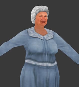 foto del modelo 3D de La Nona con fondo gris