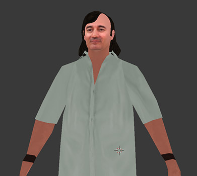 foto del modelo 3D de Manuel Sin Apellido con fondo gris