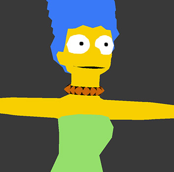 foto del modelo 3D de Marge Simpson con fondo gris