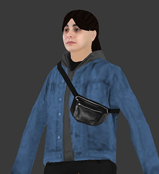 foto del modelo 3D de Meli Yecca con fondo gris