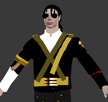 foto del modelo 3D de Michael Jackson con fondo gris