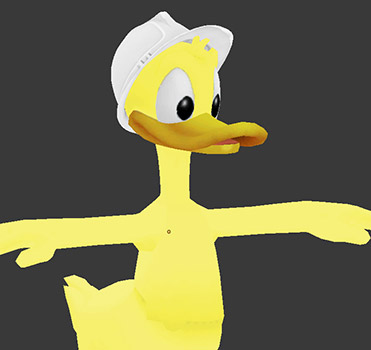 foto del modelo 3D de Mister Pato con fondo gris