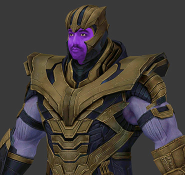 foto del modelo 3D de Nes Thanos con fondo gris