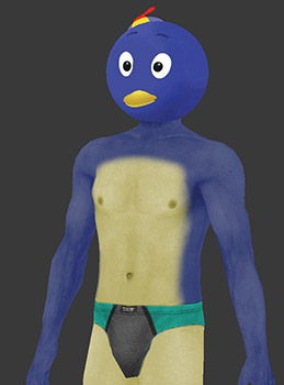 foto del modelo 3D de Oye Pablo con fondo gris