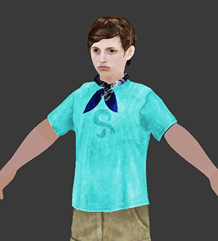 foto del modelo 3D de Pequeño Timmy con fondo gris