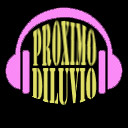Logo de la radio Próximo Diluvio logo de la radio proximo diluvio, es el nombre de la radio en letras verdes encerradas en unos auriculares
de color rosa